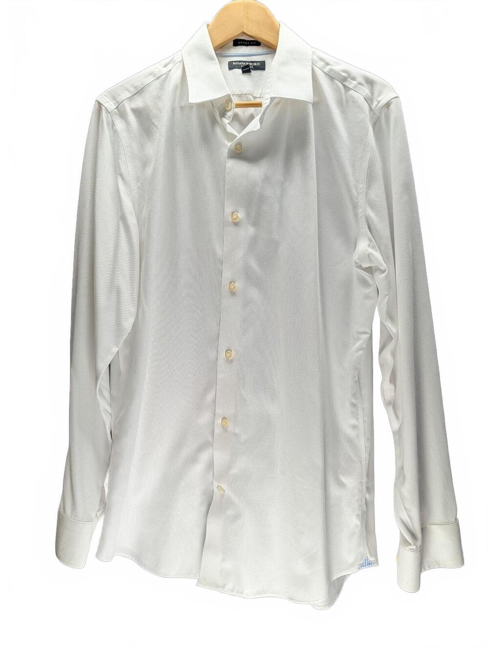 Banana Republic Grant Fit White Non-Iron Dress Shirt L